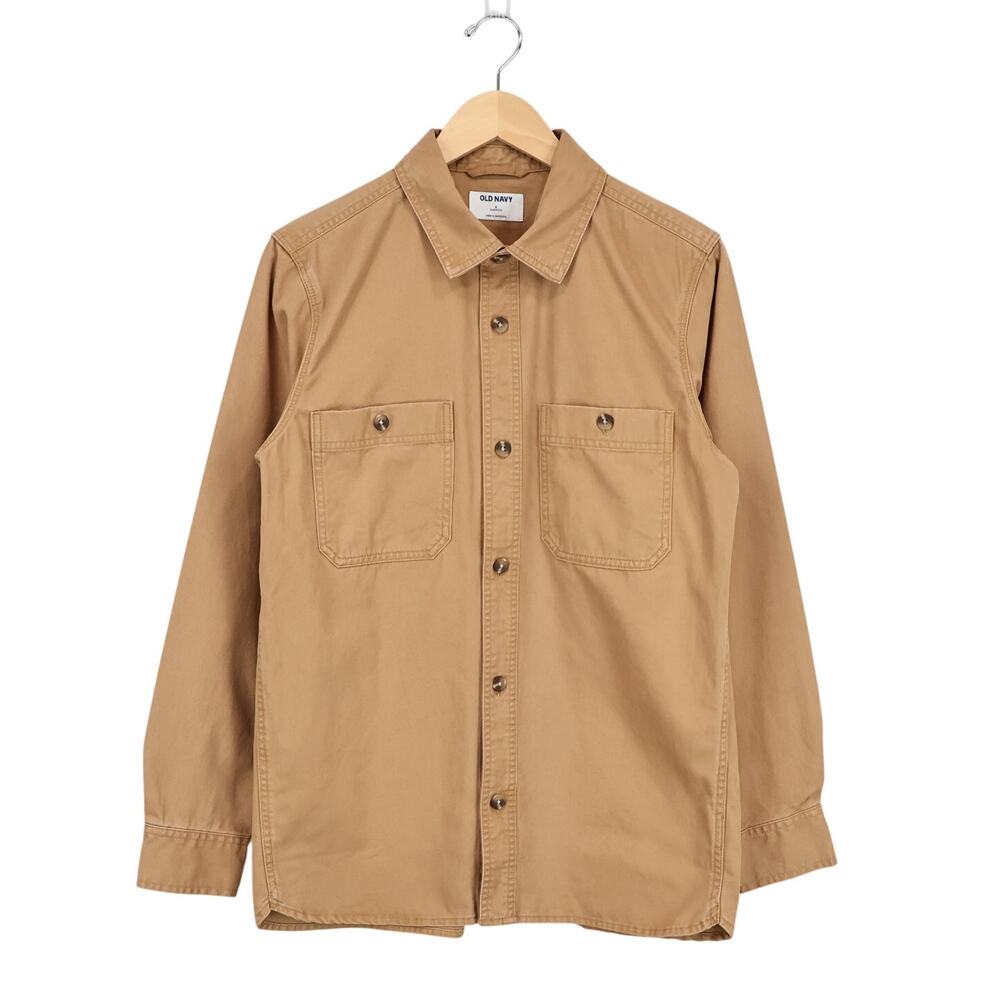 Old Navy Women's Loose Oversized Fit Button Down Shirt Classic Khaki Size Small